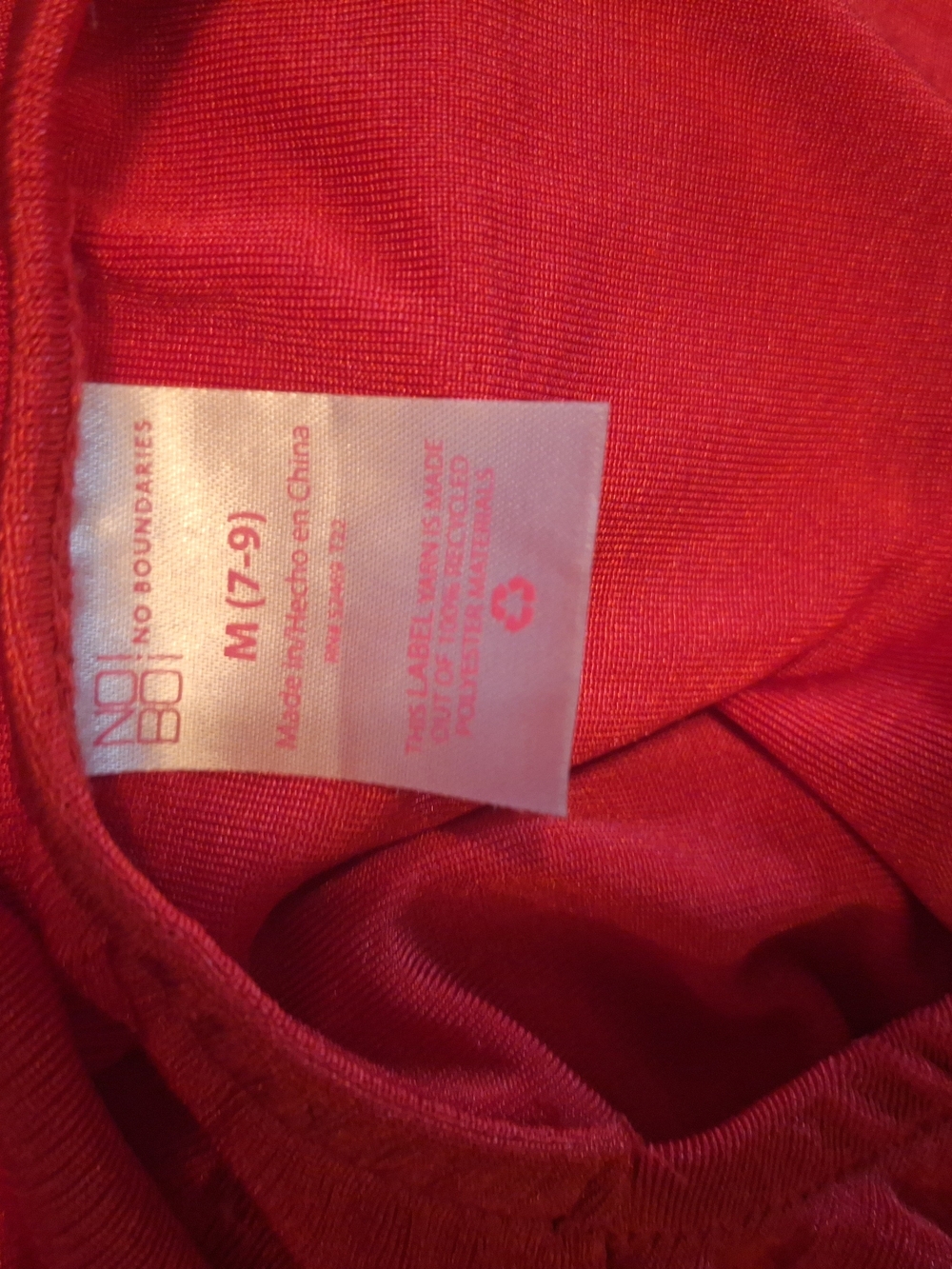 No Boundaries Red Long-Sleeve Ruched Crop Top Sz 7-9 - Picture 5 of 5